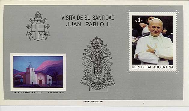 Juan Pablo II , su santidad el Papa visitó la Argentina en 1987.