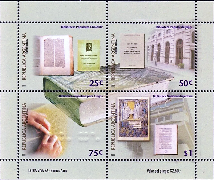 Las Bibliotecas Populares en los sellos postales