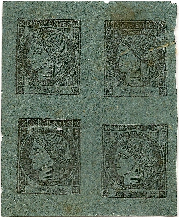 Stamps of the Province of Corrientes Blue color