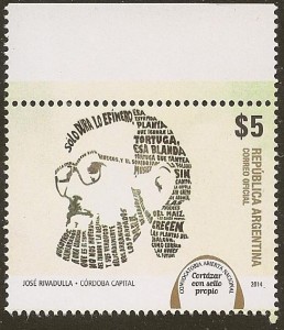 Julio Cortázar con Sello Postal propio - Año 2014