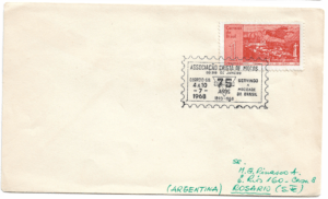 Carta Real Circulada desde Brasil (Río de Janeiro) hacia la Ciudad de Rosario en la provincia de Santa Fé ( Argentina) - Año 1968