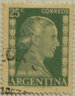 Eva Perón 25 centavos verde apagado