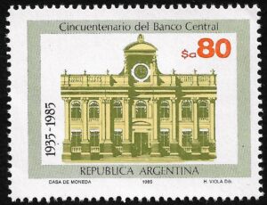 Cincuentenario del Banco Central de Argentina - Año 1985