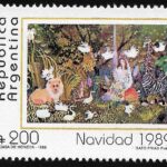 Navidad Año 1989 Pintor Gato Frias