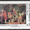 Payada en Pulpería - Carlos Morel Pintura Argentina Año 1988