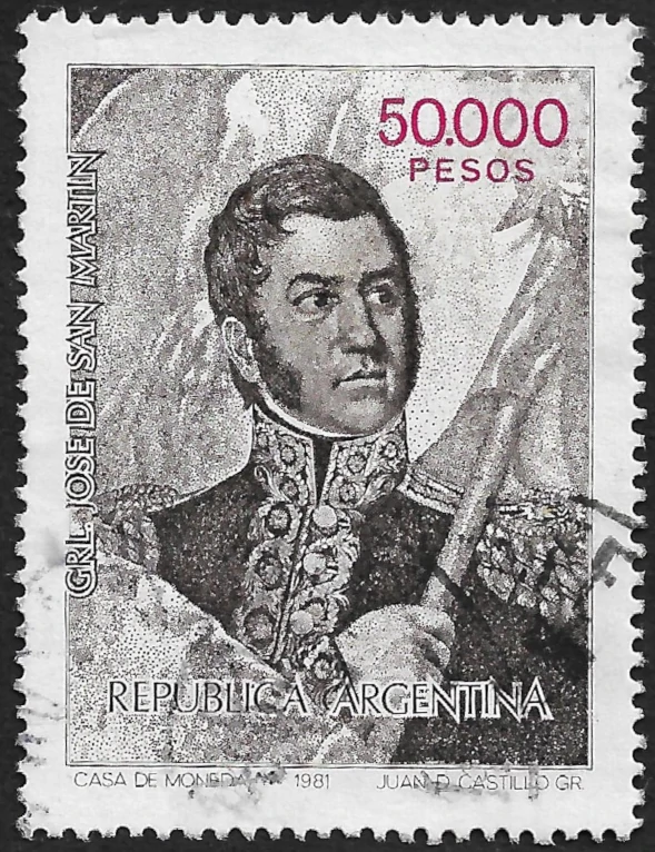 San Martín Valor Facial 50.000 Pesos - Año 1981