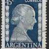 Eva Perón - 45 centavos - Azul-Violacio - (1952-1953)