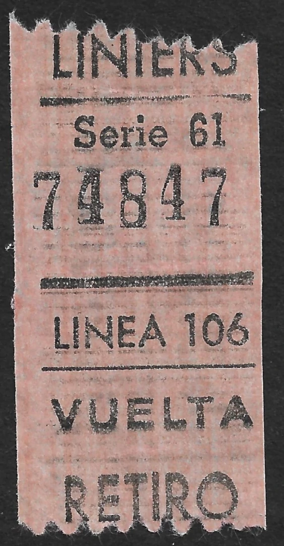 Biglietto dell'autobus 106