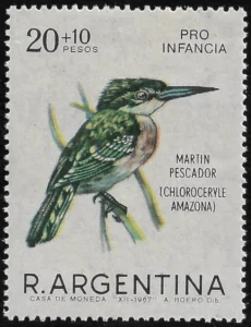 Martin Pescador - Argentine Birds Surtax "Pro Infancia" - Year 1967