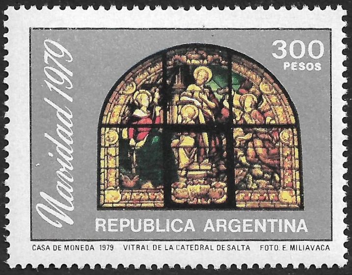 Navidad Año 1979 - Vitral de la Catedral de Salta
