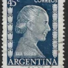 Eva Perón - 45 centavos - Color Azul