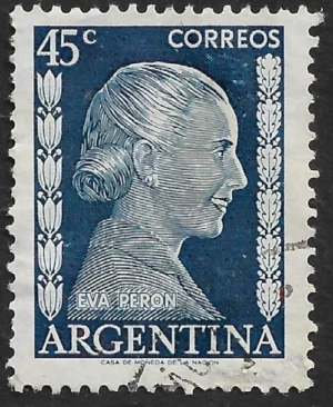 Eva Perón - 45 centavos - Color Azul