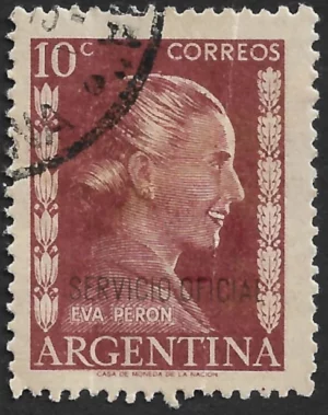 Eva Perón Servicio Oficial 10 centavos